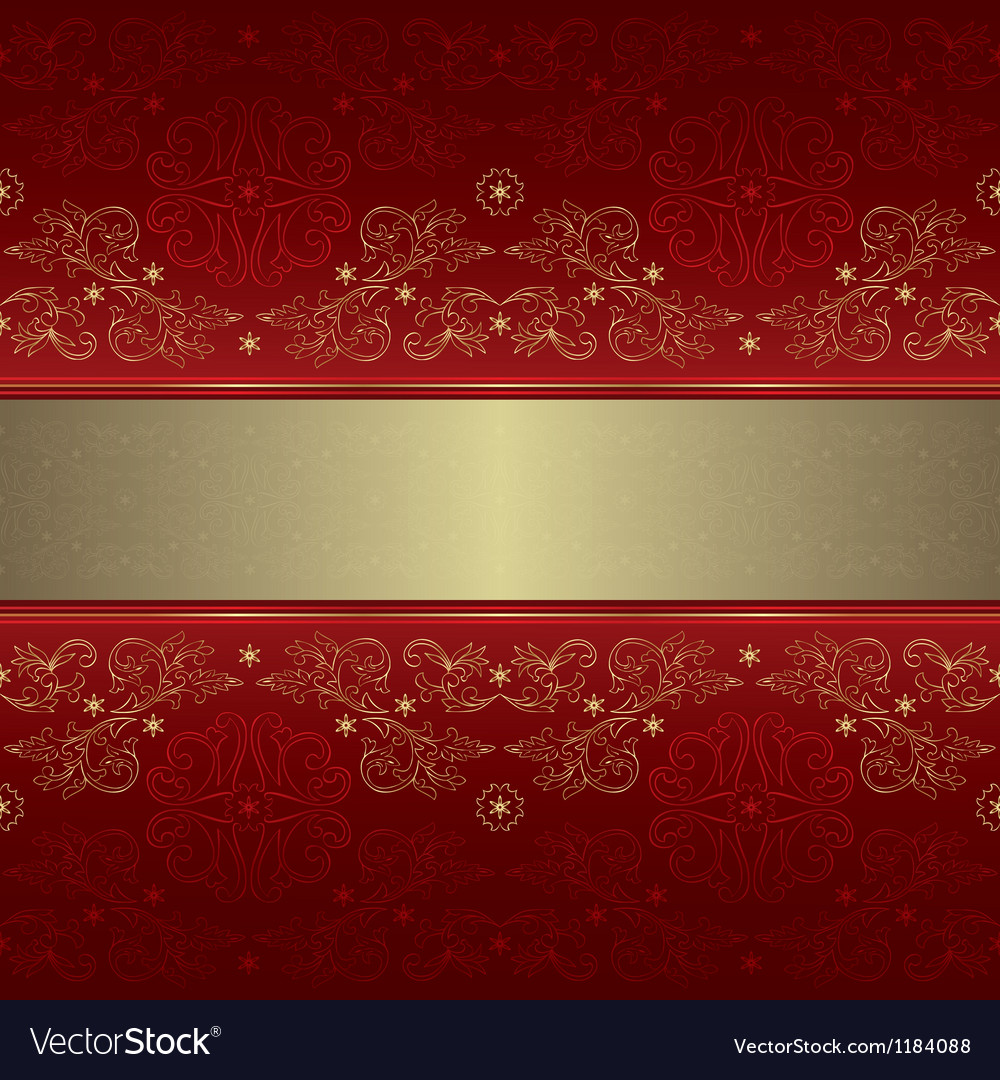 Template Gold Floral Seamless Pattern On Red - Grün Gold Muster , HD Wallpaper & Backgrounds