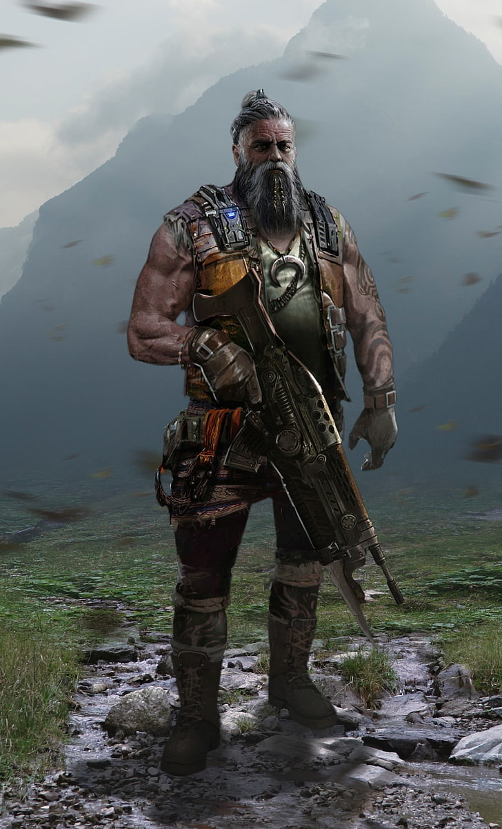 Man Holding Rifle Wallpaper, Gears Of War 4, Pc Gaming, - Oscar Gears Of War , HD Wallpaper & Backgrounds