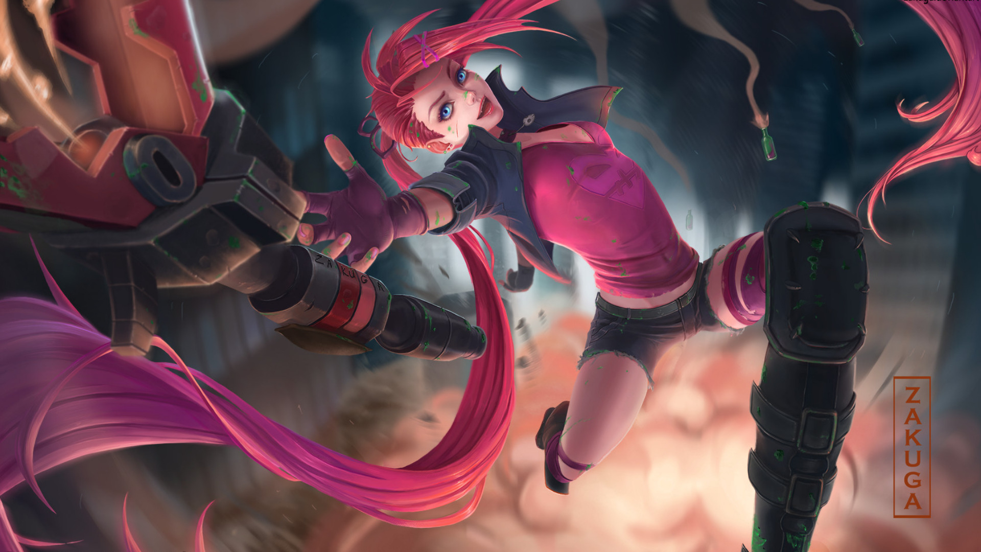 Wallpaper Of Jinx, League Of Legends, Video Game Background - Jinx League Of Legends Hd , HD Wallpaper & Backgrounds