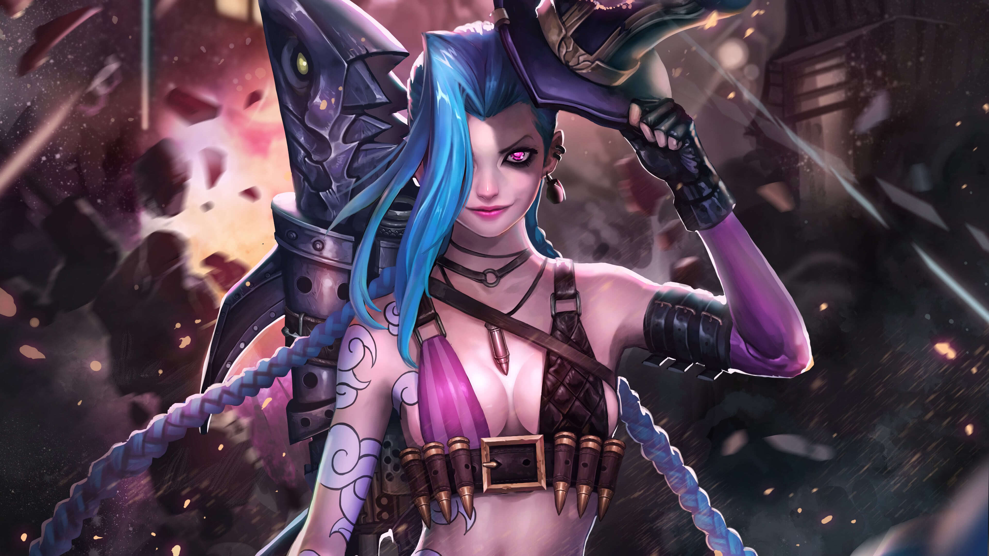 League Of Legends Jinx Uhd 4k Wallpaper - Jinx Lol , HD Wallpaper & Backgrounds