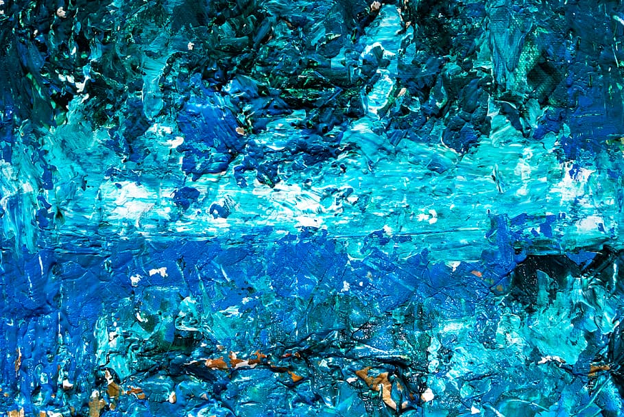 Close View Of Blue Abstract Painting, Abstract Expressionism, - Blue Painting Wallpaper Hd , HD Wallpaper & Backgrounds