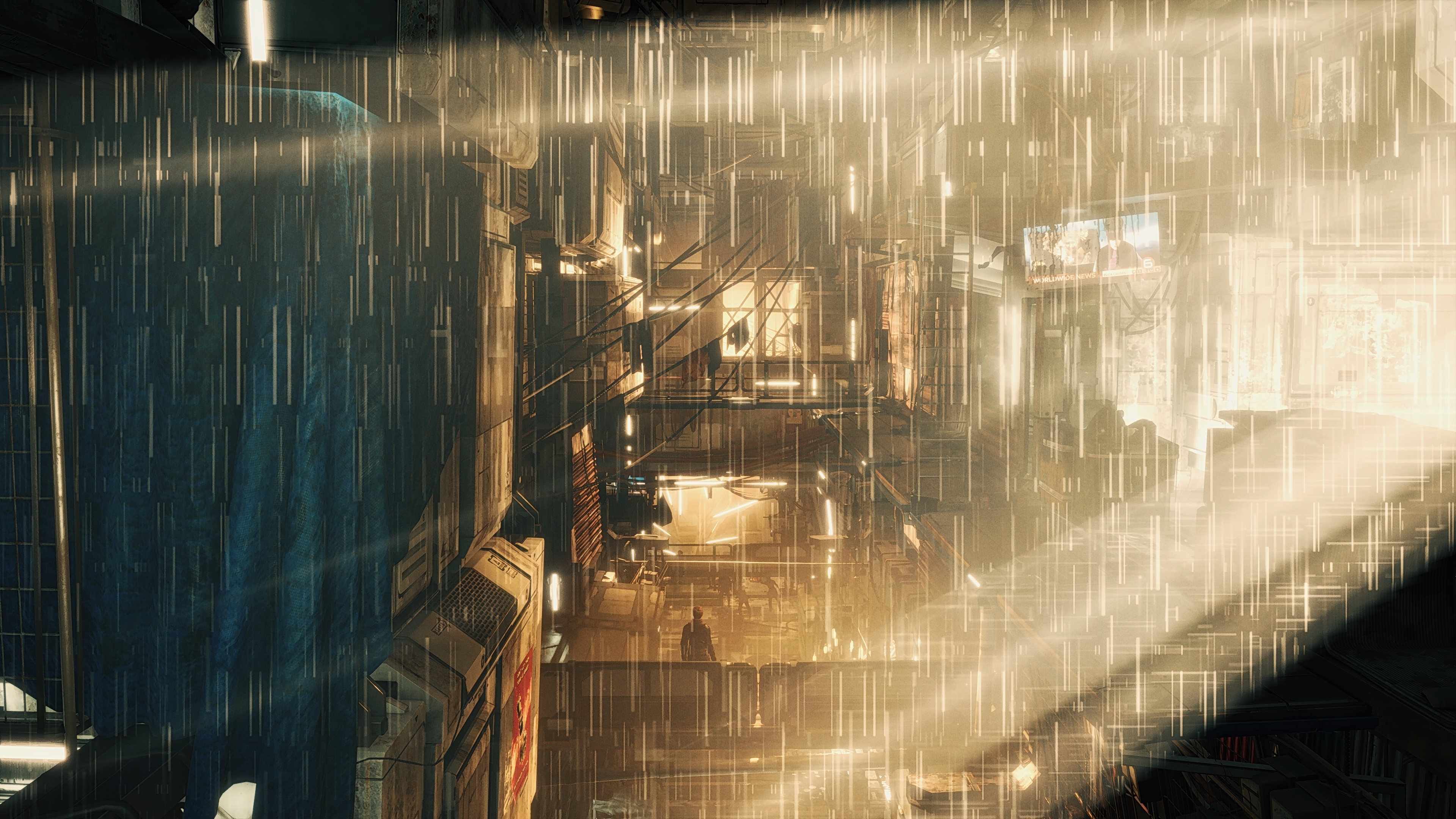Mankind Divided, Artwork, Raining, Sci-fi, Futuristic - Deus Ex Mankind Divided Rain , HD Wallpaper & Backgrounds