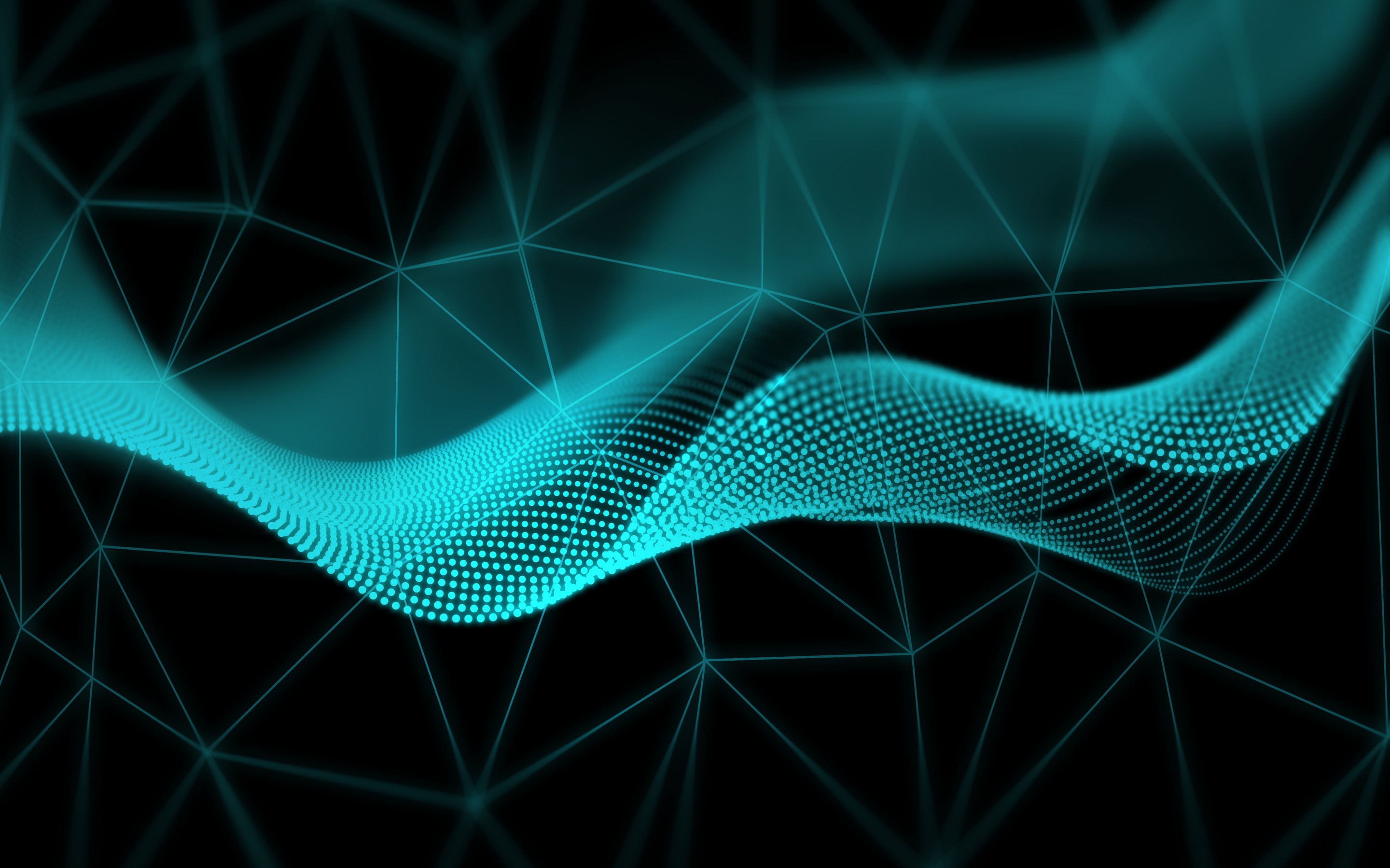 Blue Wave, Geometric Wallpaper, Wave, Green Wave - Геометрия Абстракция , HD Wallpaper & Backgrounds