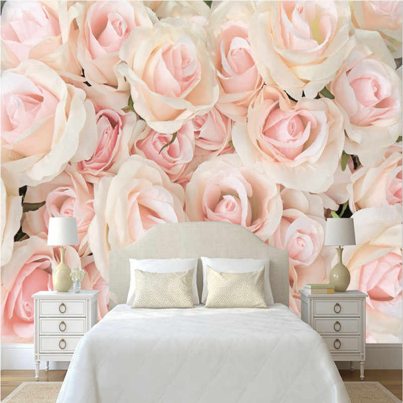 3d Photo Wallpaper Romantic Wall Murals Modern Pink - 3d Wallpaper In Bedroom , HD Wallpaper & Backgrounds