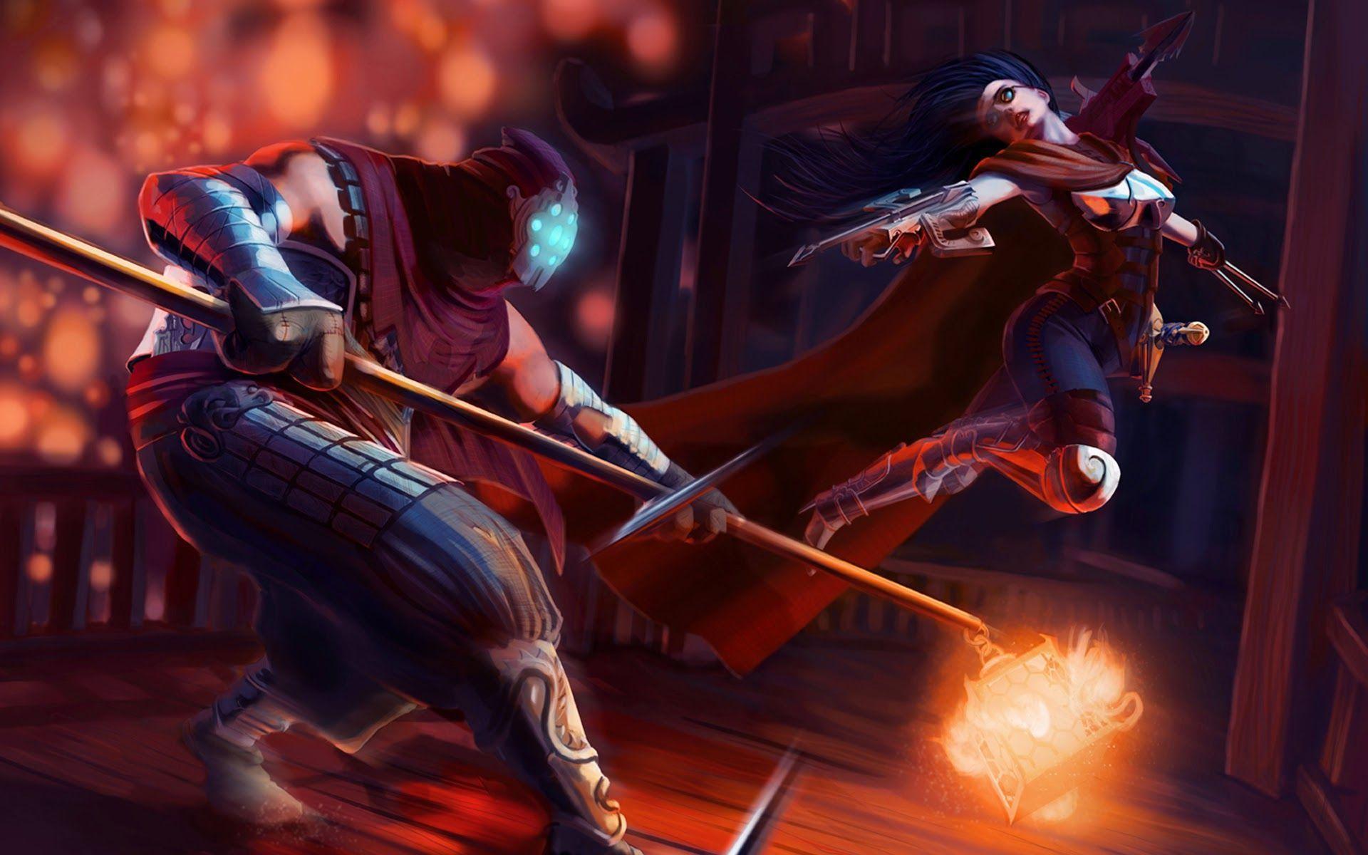 Jax And Vayne Fighting , HD Wallpaper & Backgrounds
