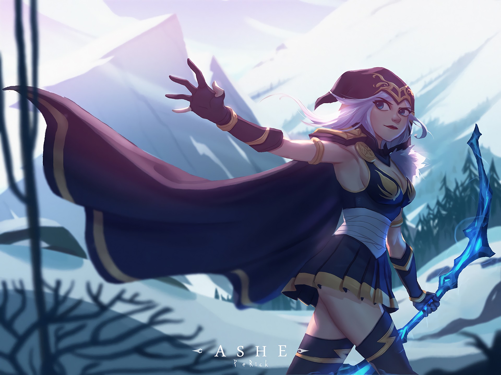 Ashe By Perick Hd Wallpaper Background Fan Art Artwork - League Of Legends Ashe Fanart , HD Wallpaper & Backgrounds