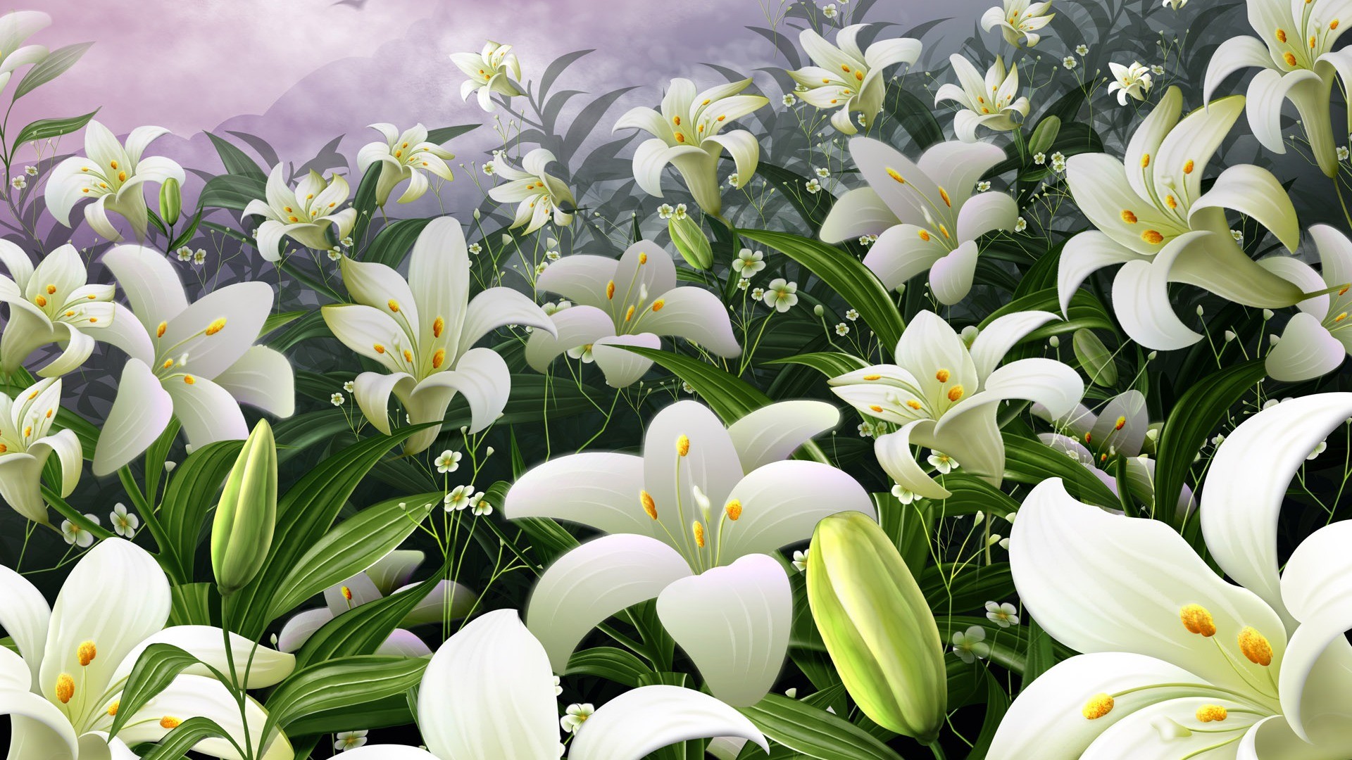 X 1080 
 Data-src - White Lilies , HD Wallpaper & Backgrounds