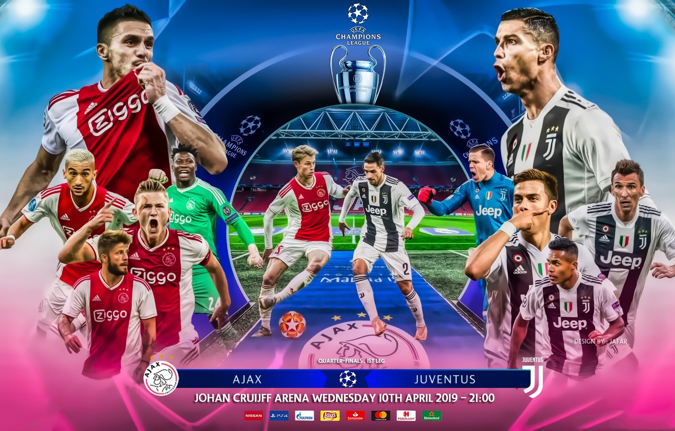 Photo Wallpaper Football, Champions League, Uefa, 2019, - Ajax Vs Juventus 2019 , HD Wallpaper & Backgrounds