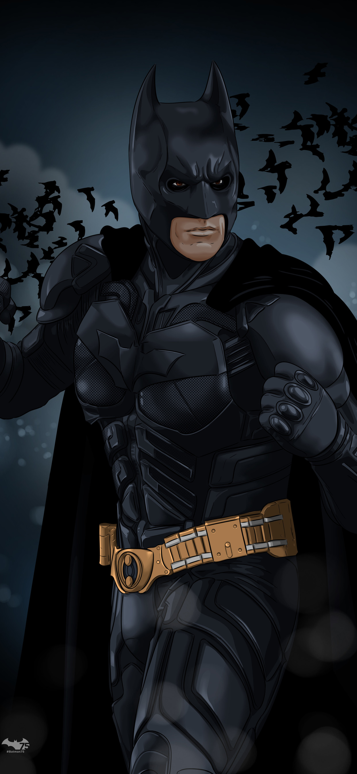 Dark Knight Christian Bale Cartoon , HD Wallpaper & Backgrounds