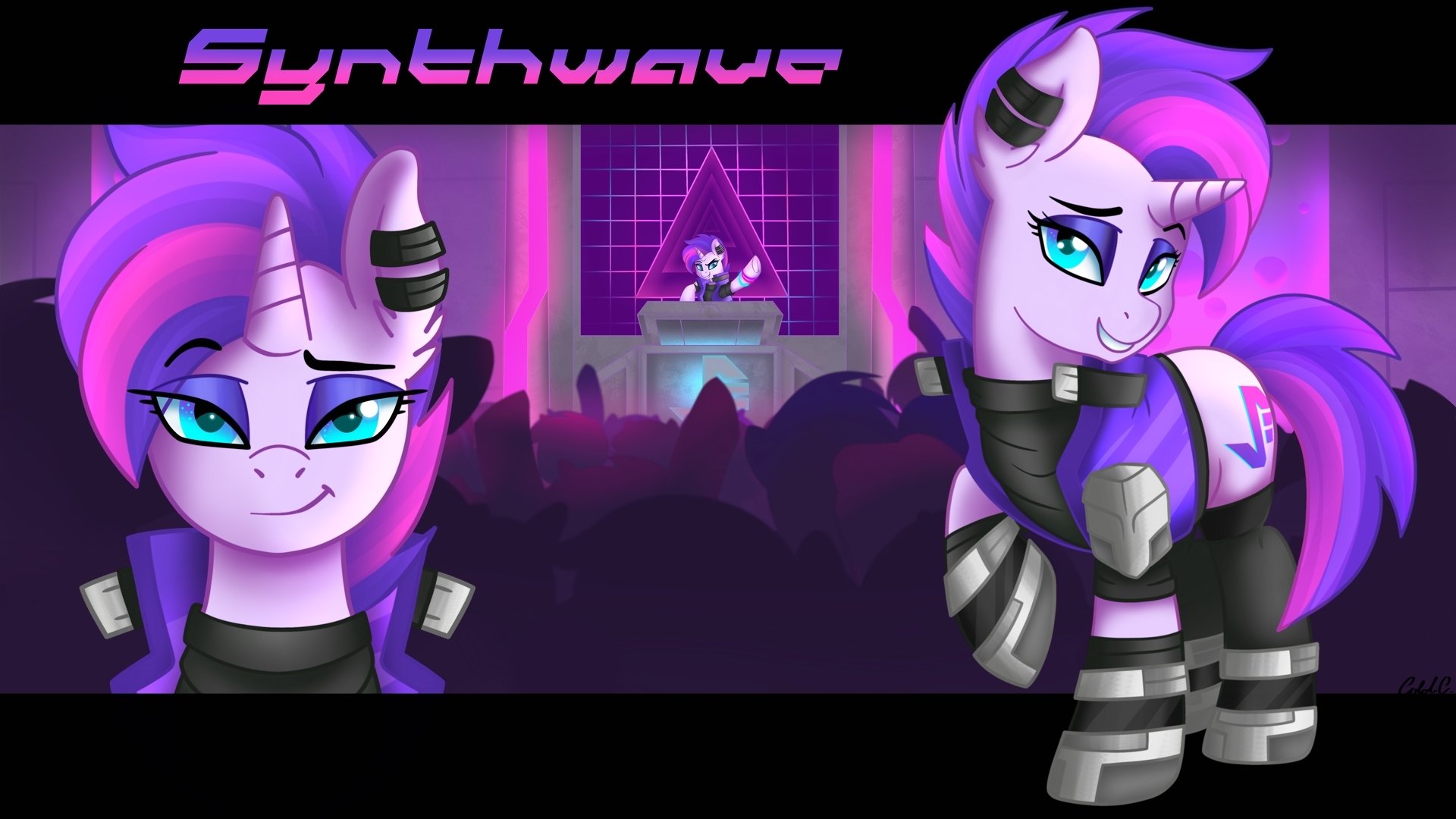 Cyberpunk Pony Wallpaper - Cartoon , HD Wallpaper & Backgrounds