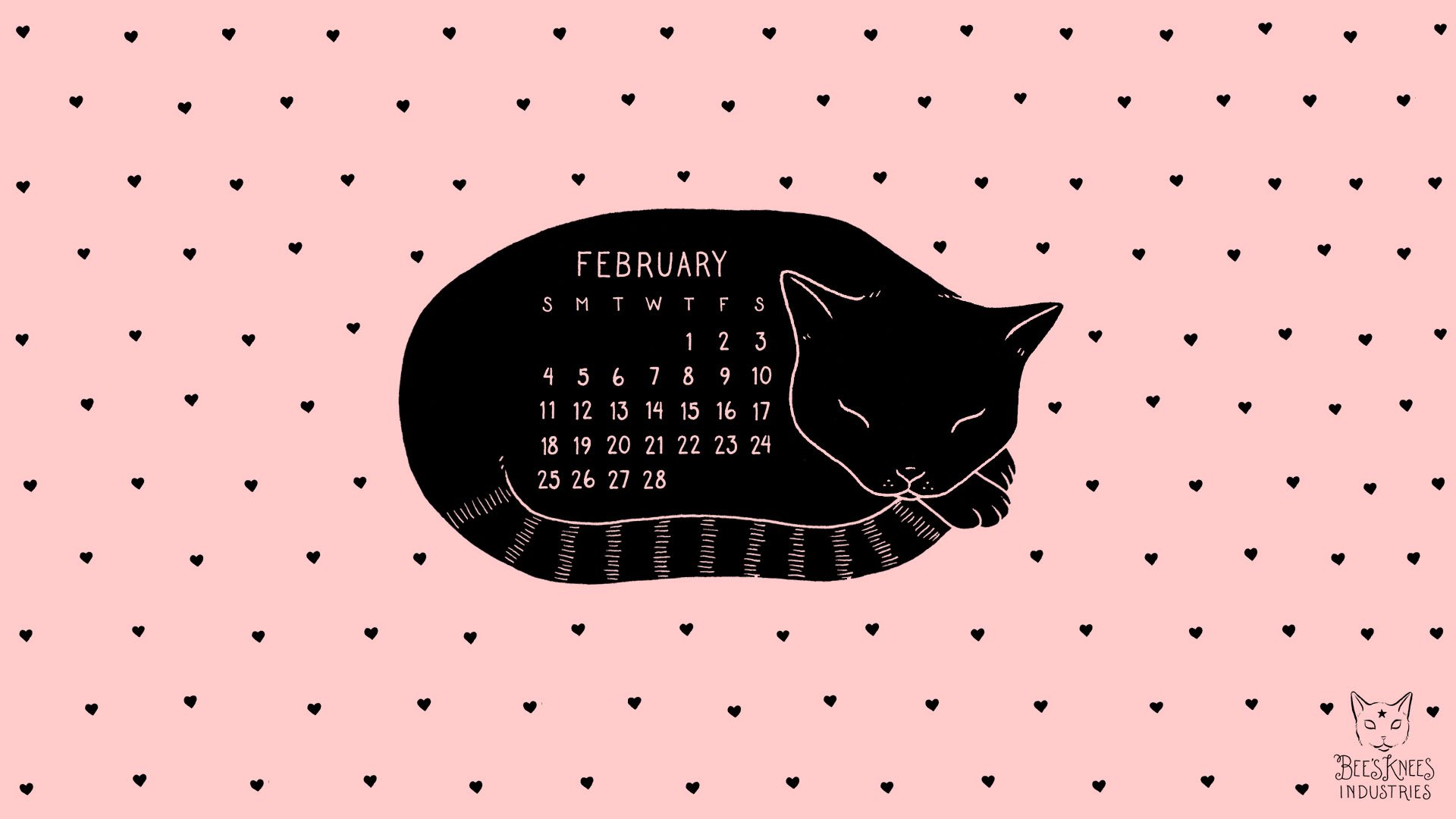 Cat February Calendar 2019 , HD Wallpaper & Backgrounds