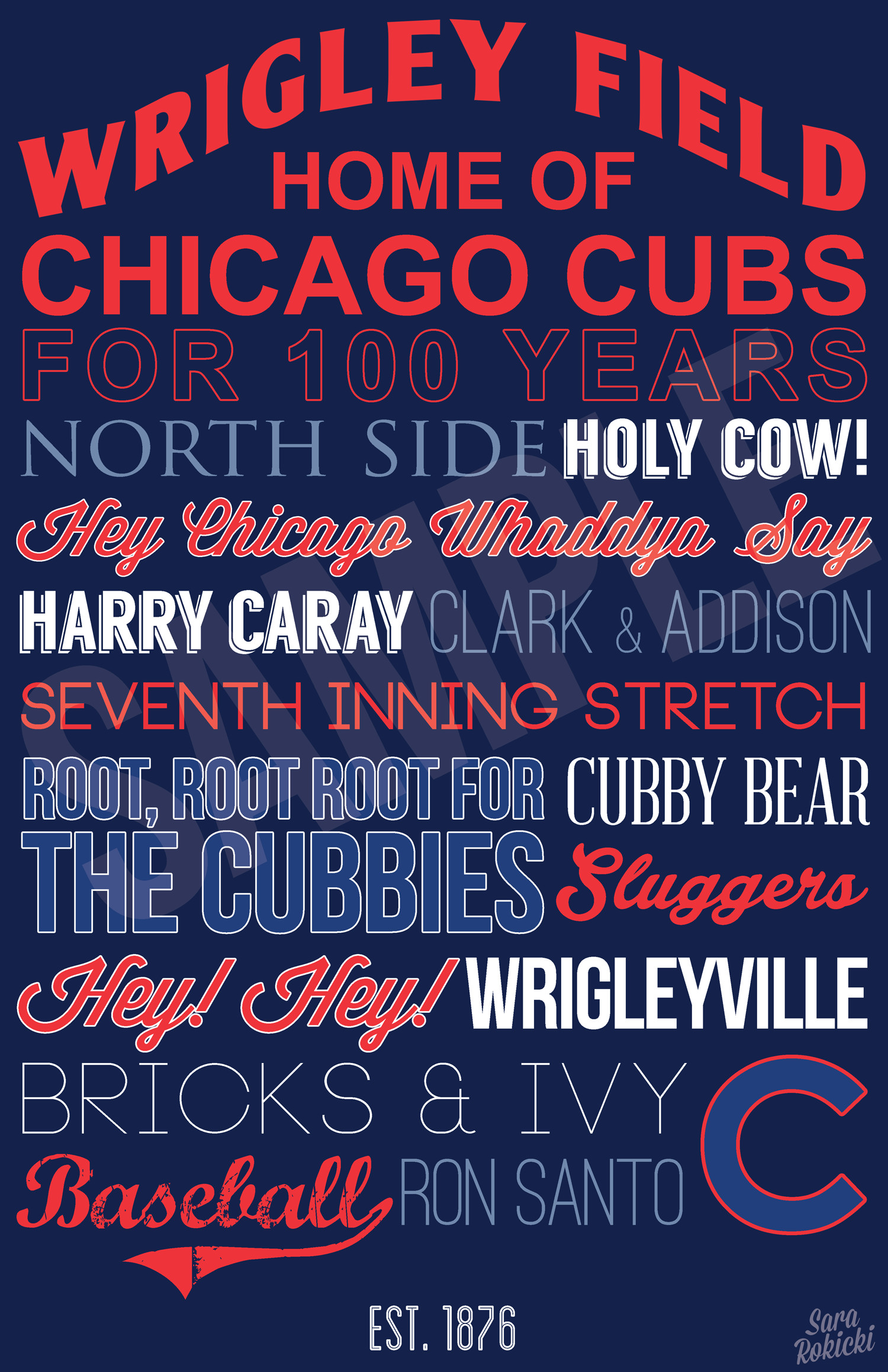 Chicago Cubs Art - Poster , HD Wallpaper & Backgrounds
