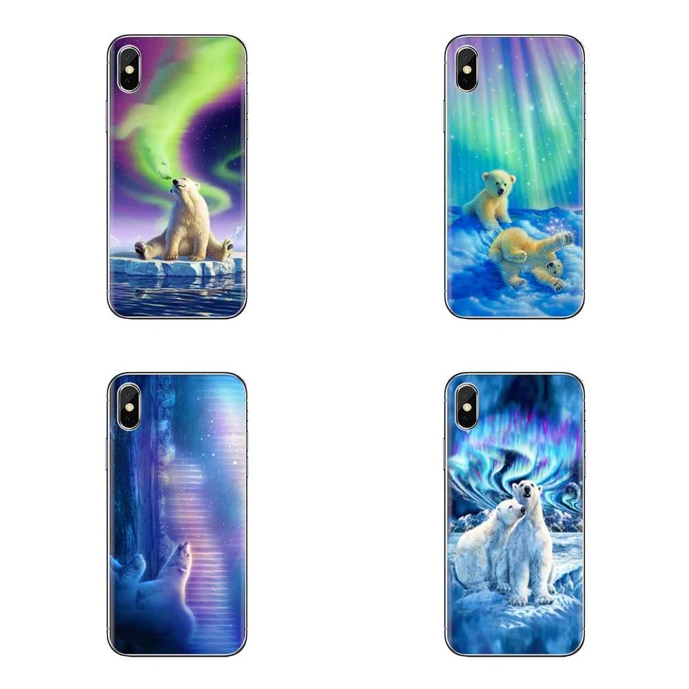 Tpu Skin Cover Polar Bear Wallpaper Northern Lights - Iphone , HD Wallpaper & Backgrounds