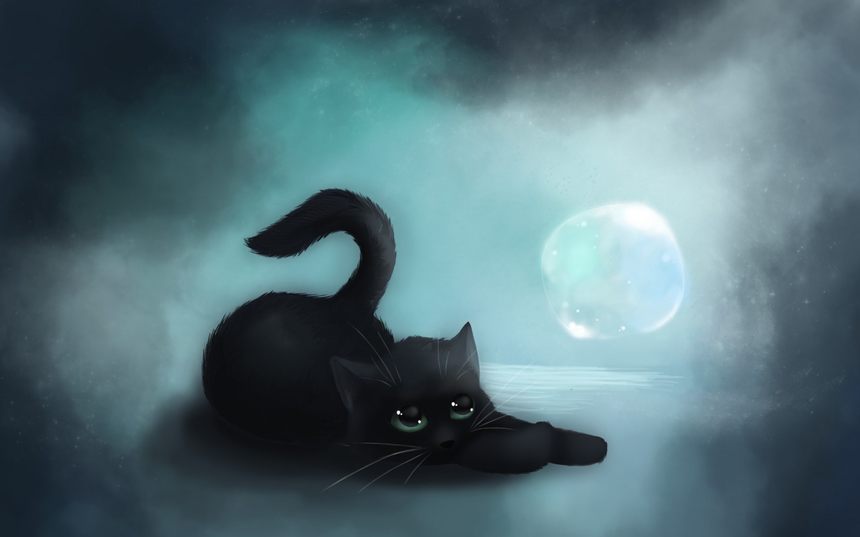 Cat Computer Wallpaper - Cute Black Cat Background , HD Wallpaper & Backgrounds