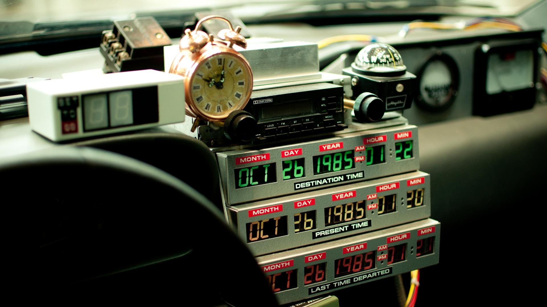 Wallpaper - Delorean Back To The Future Clock , HD Wallpaper & Backgrounds