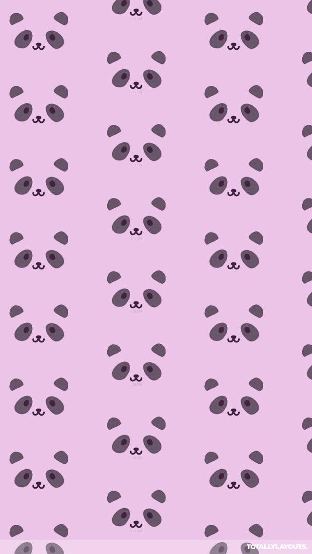 Pink Panda Face Iphone Wallpaper Animal Wallpapers - Stencil , HD Wallpaper & Backgrounds