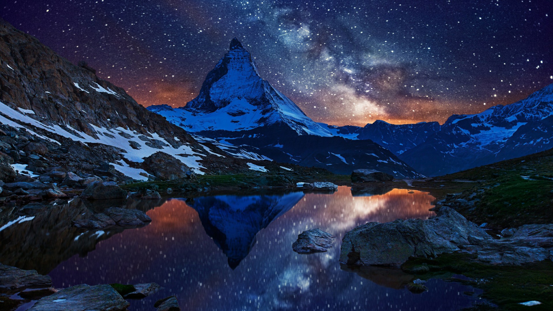 Space Milky Way Wallpaper - Milky Way Mountain , HD Wallpaper & Backgrounds