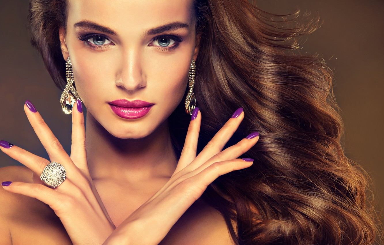 Photo Wallpaper Look, Girl, Face, Makeup, Ring, Hairstyle, - Jewelry Girl , HD Wallpaper & Backgrounds