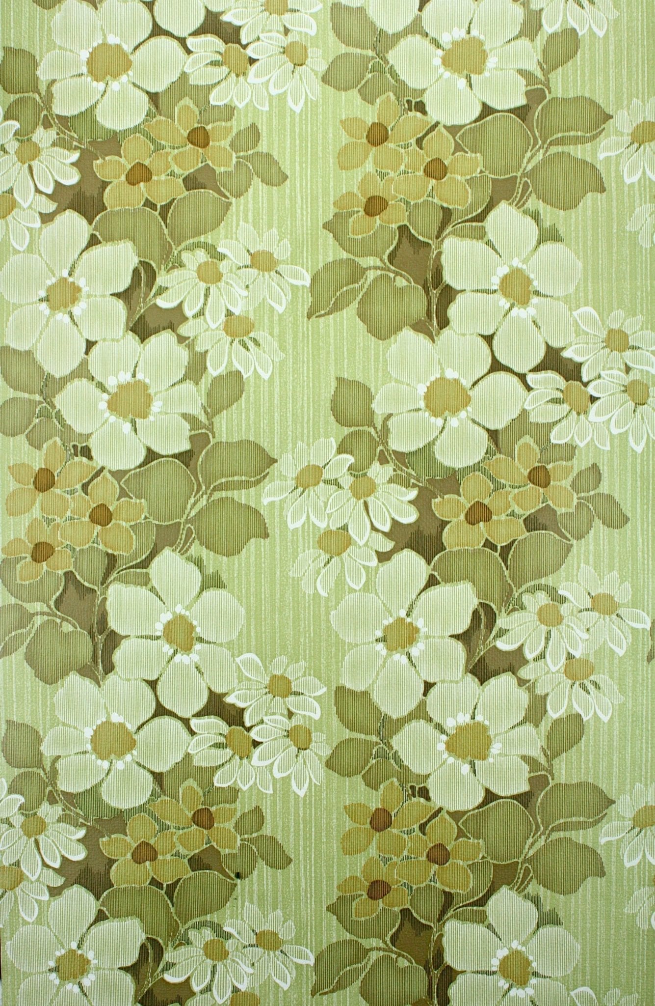 Vintage Retro Floral Wallpaper - Vintage Green Floral , HD Wallpaper & Backgrounds