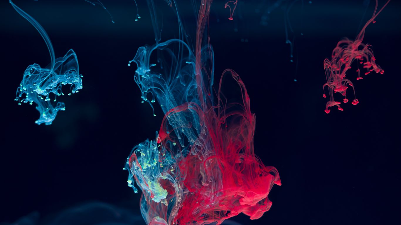 Wallpaper Ink, Water, Blending, Paint, Drops, Red, - Paint In Water 4k , HD Wallpaper & Backgrounds