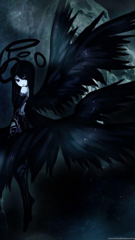 Anime Black Angel Wallpaper Hd , HD Wallpaper & Backgrounds