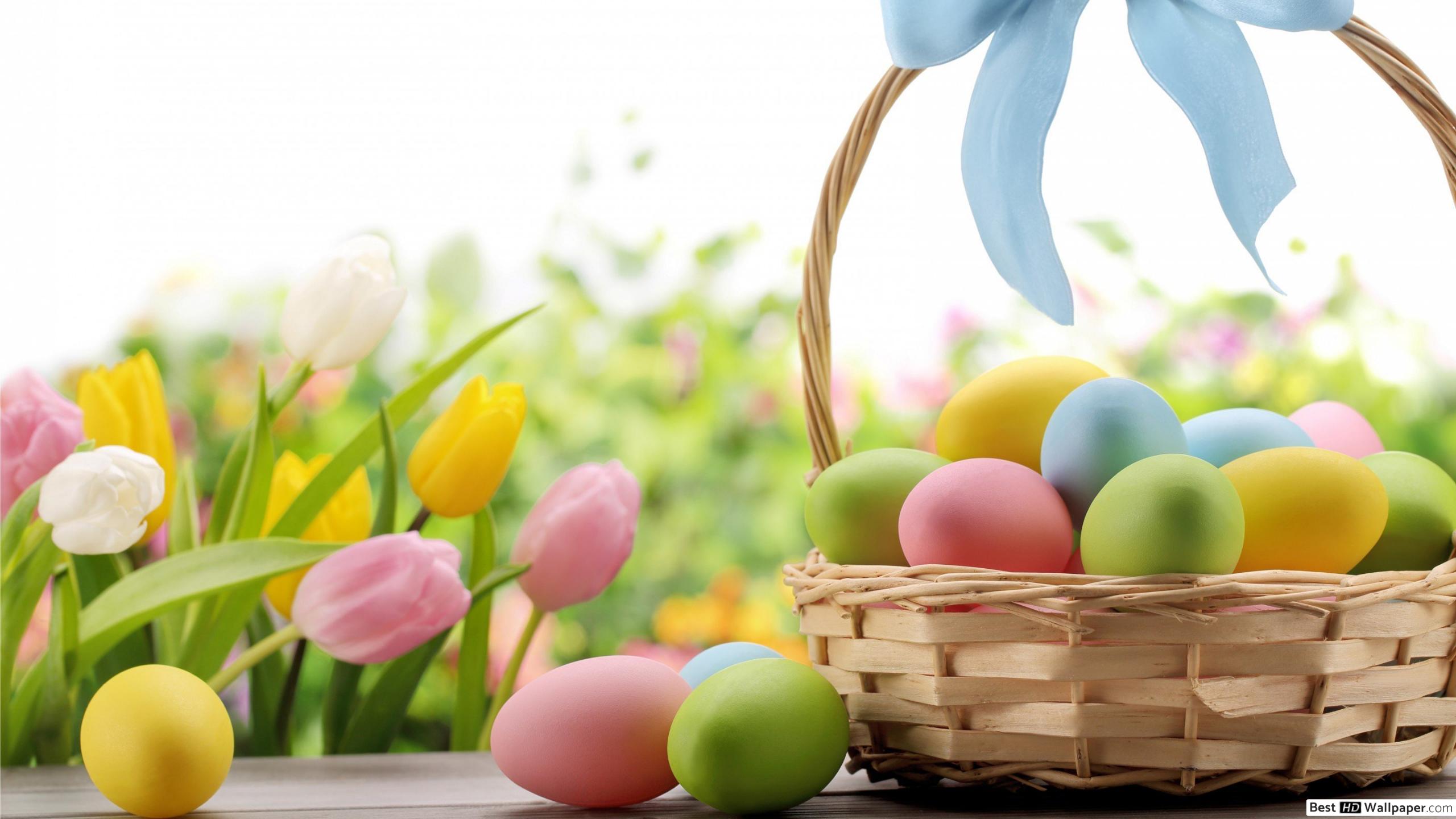 Basket Of Easter Eggs , HD Wallpaper & Backgrounds