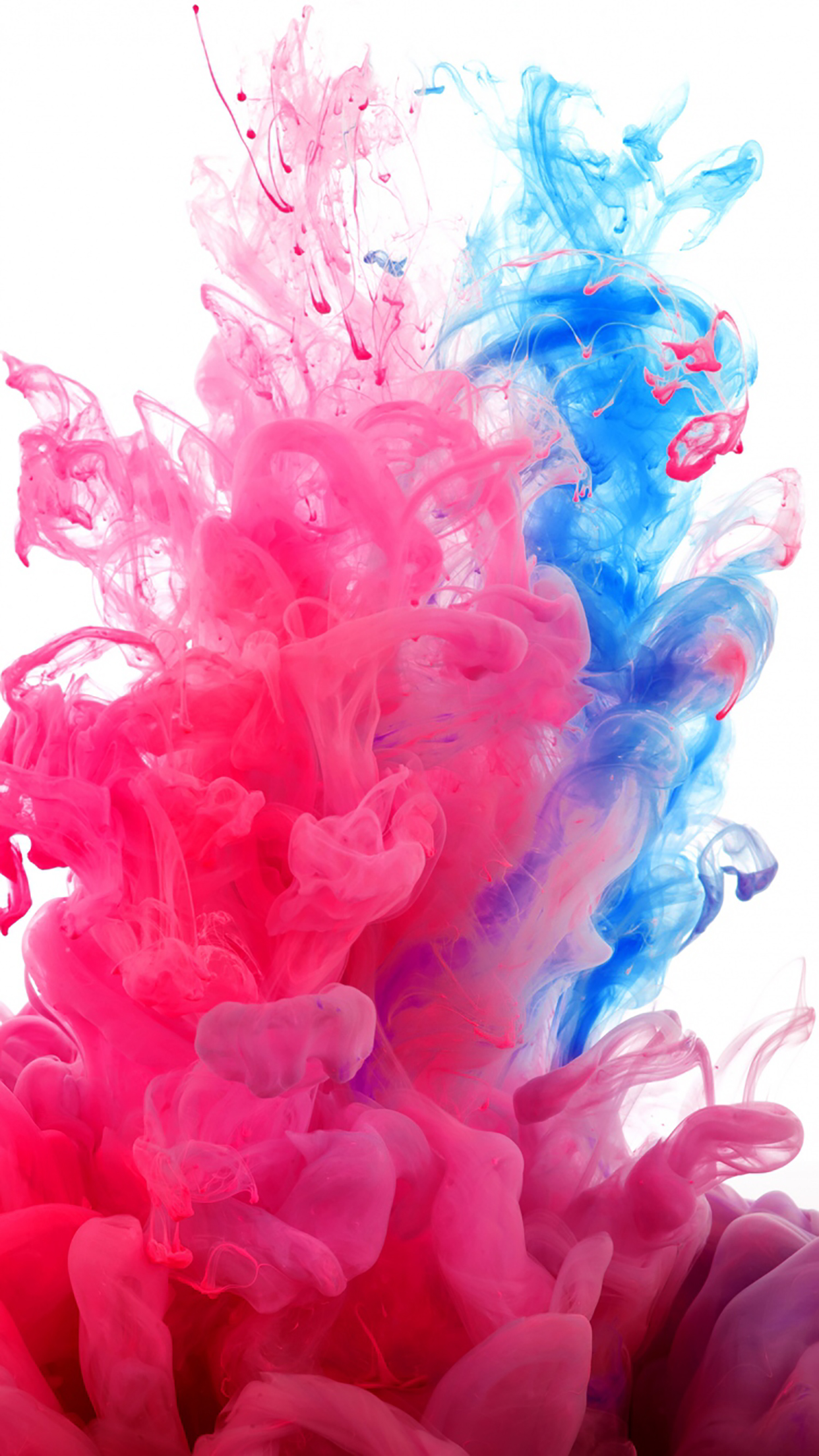 Ink Pink And Blue 3wallpapers Iphone Parallax Ink - Smoke Wallpaper White Background , HD Wallpaper & Backgrounds