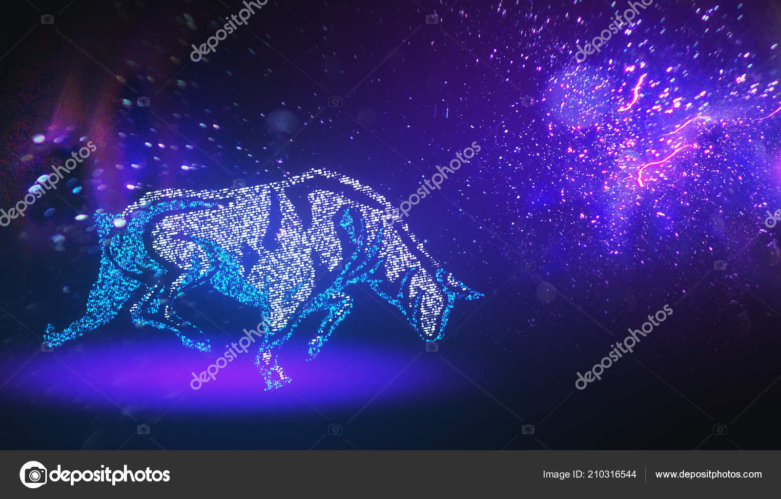 Creative Purple Digital Bull Taurus Wallpaper Constellation - Taurus , HD Wallpaper & Backgrounds