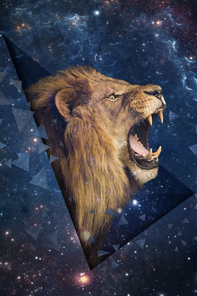 Space Leo Shouting Lion Iphone 4s Wallpaper - Roaring Lion Side View , HD Wallpaper & Backgrounds