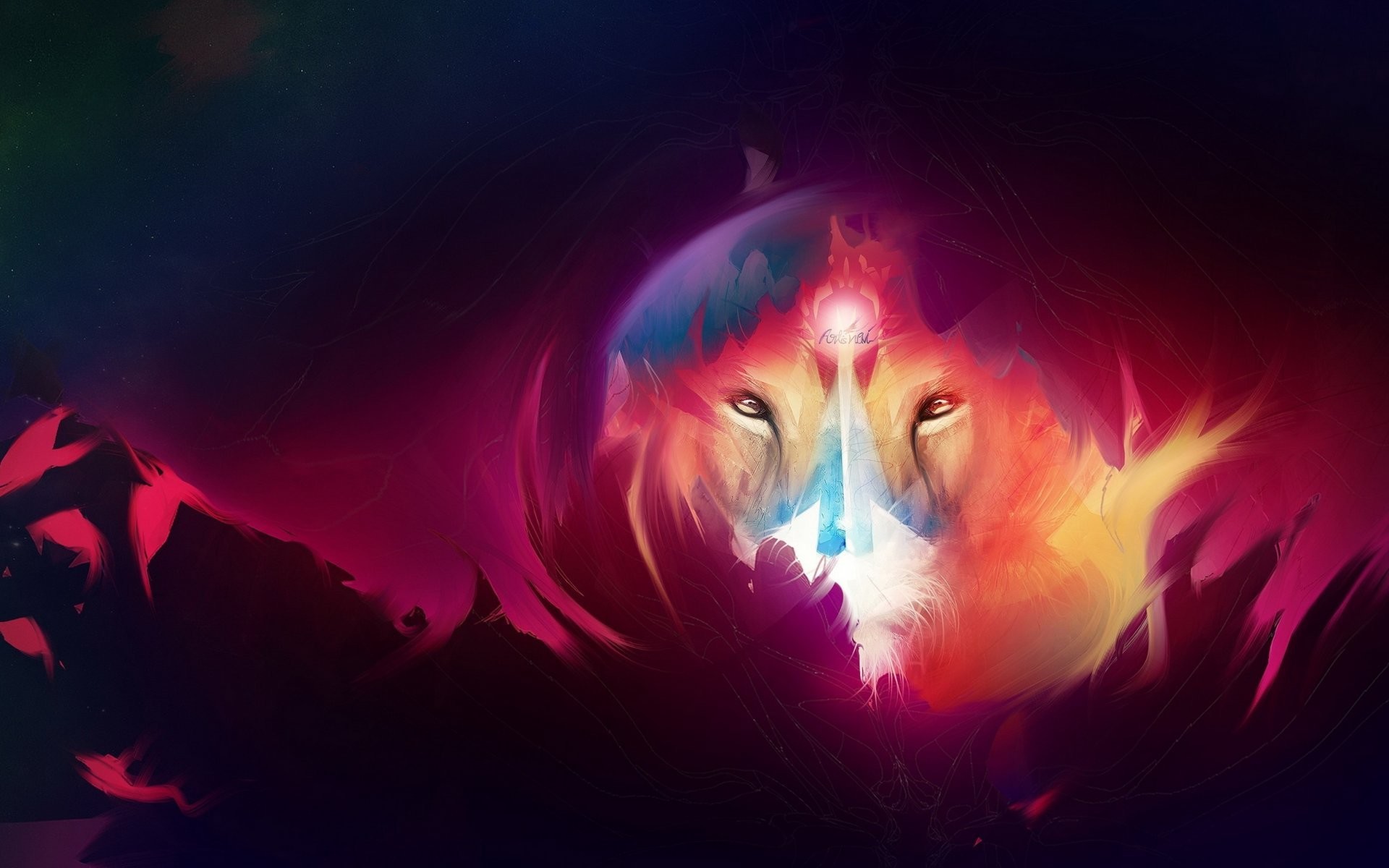 Leo Background Hd Image - Art Colorful Lion Wallpaper Hd , HD Wallpaper & Backgrounds