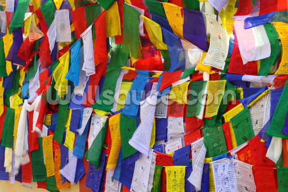Buddhist Prayer Flags Wall Mural - Prayer Flag , HD Wallpaper & Backgrounds