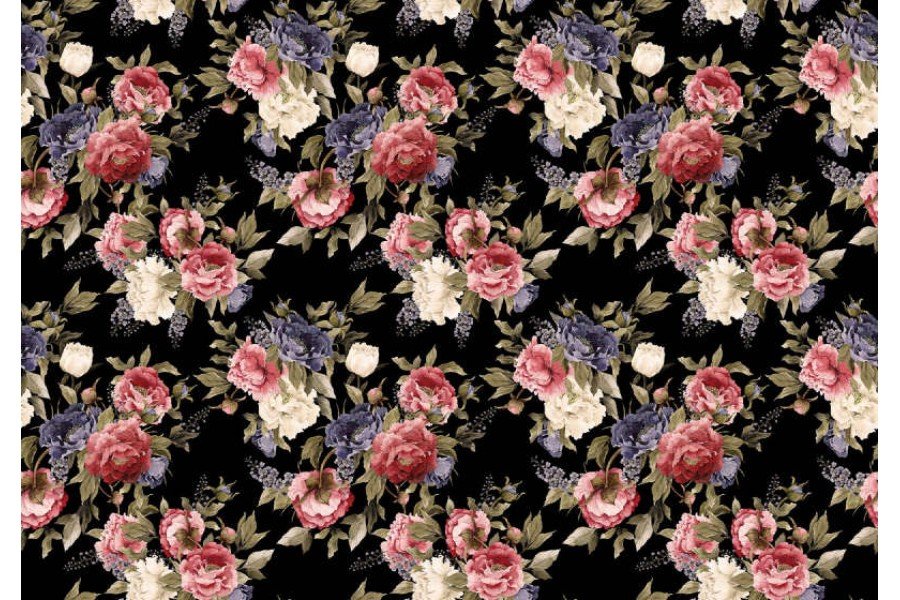 Vintage Floral Pattern Photo Wallpaper Mural - Fototapeta Kwiaty , HD Wallpaper & Backgrounds