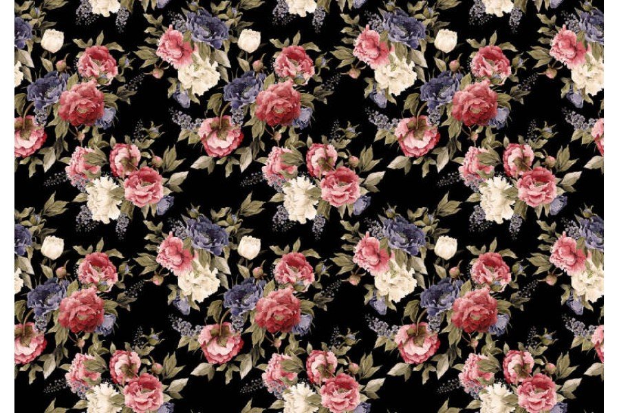 Vintage Floral Pattern Photo Wallpaper Mural - Fototapeta Kwiaty , HD Wallpaper & Backgrounds