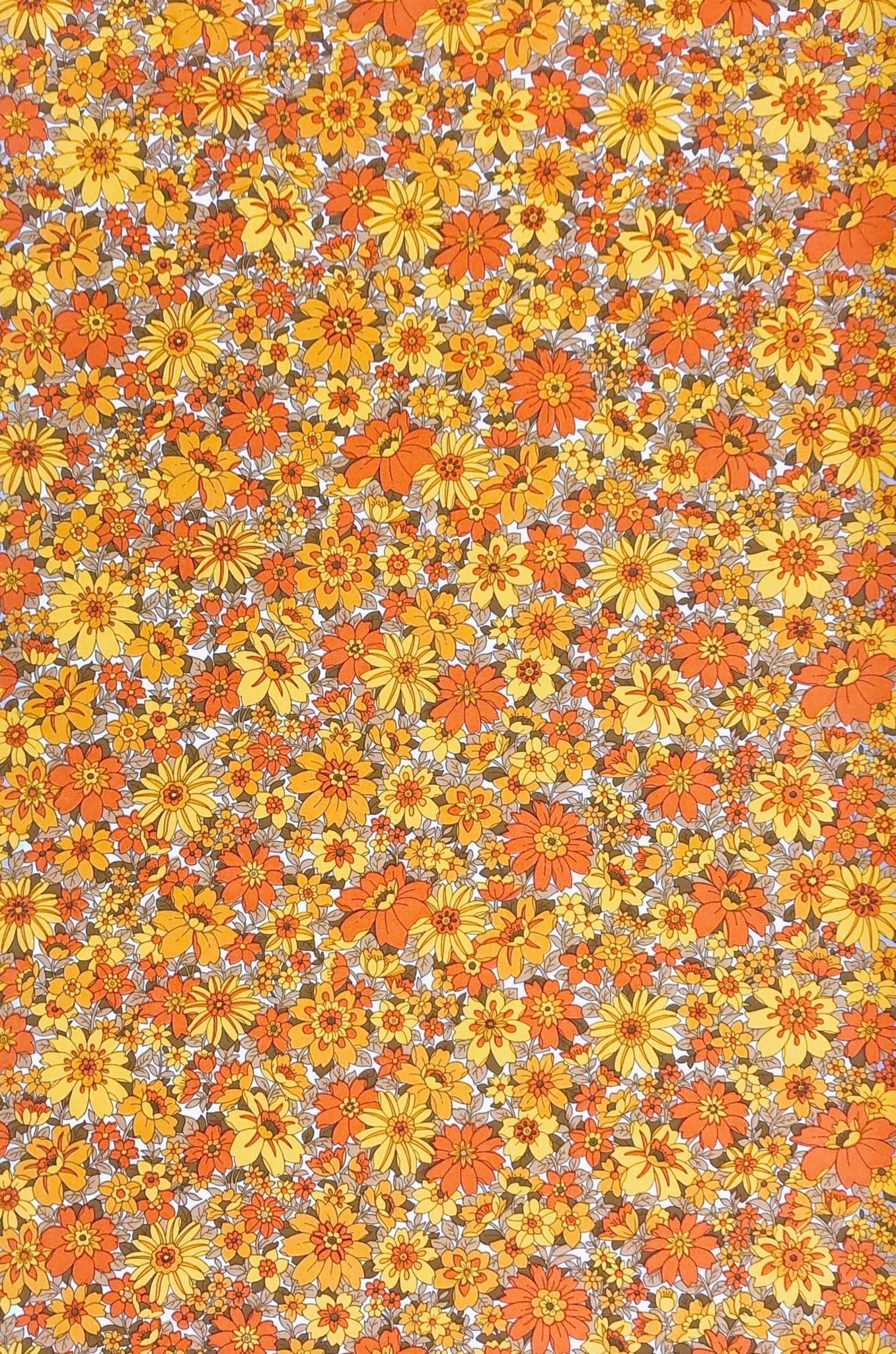 Vintage Small Pattern Floral Wallpaper - Orange Floral Pattern , HD Wallpaper & Backgrounds