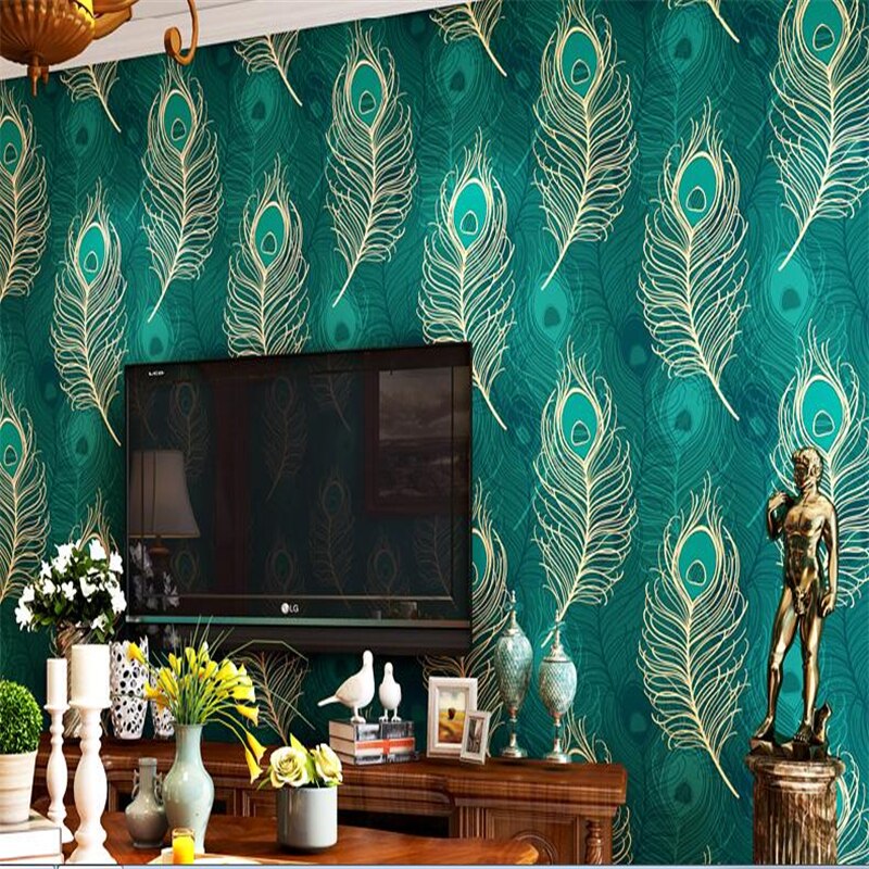 Peacock Feather Wallpaper Design , HD Wallpaper & Backgrounds