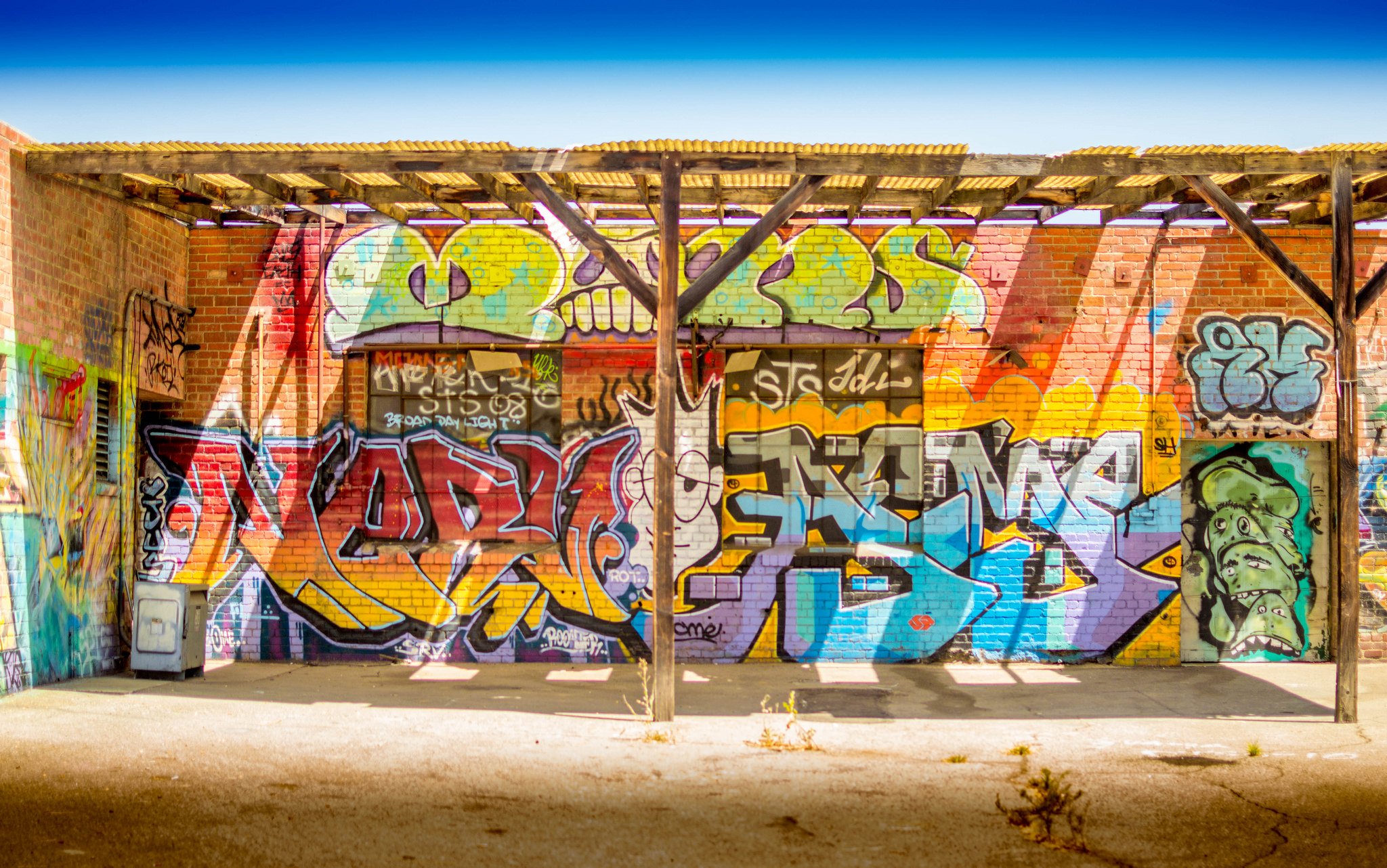 Los Angeles California Pacific Buildings Cities Graffiti - Los Angeles Graffiti Wallpaper 4k , HD Wallpaper & Backgrounds