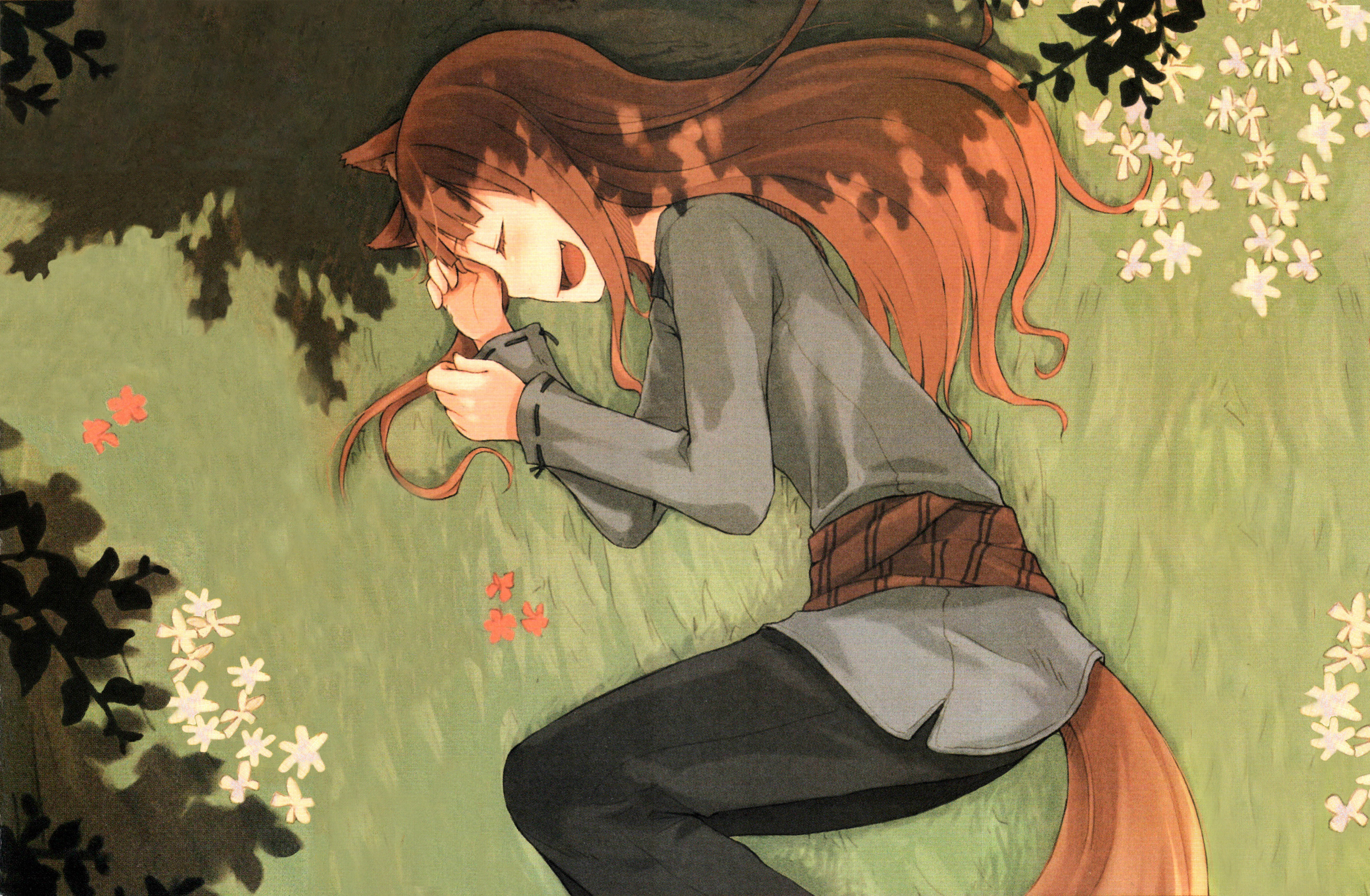 Holo Wallpaper - Spice And Wolf Holo Sleeping , HD Wallpaper & Backgrounds
