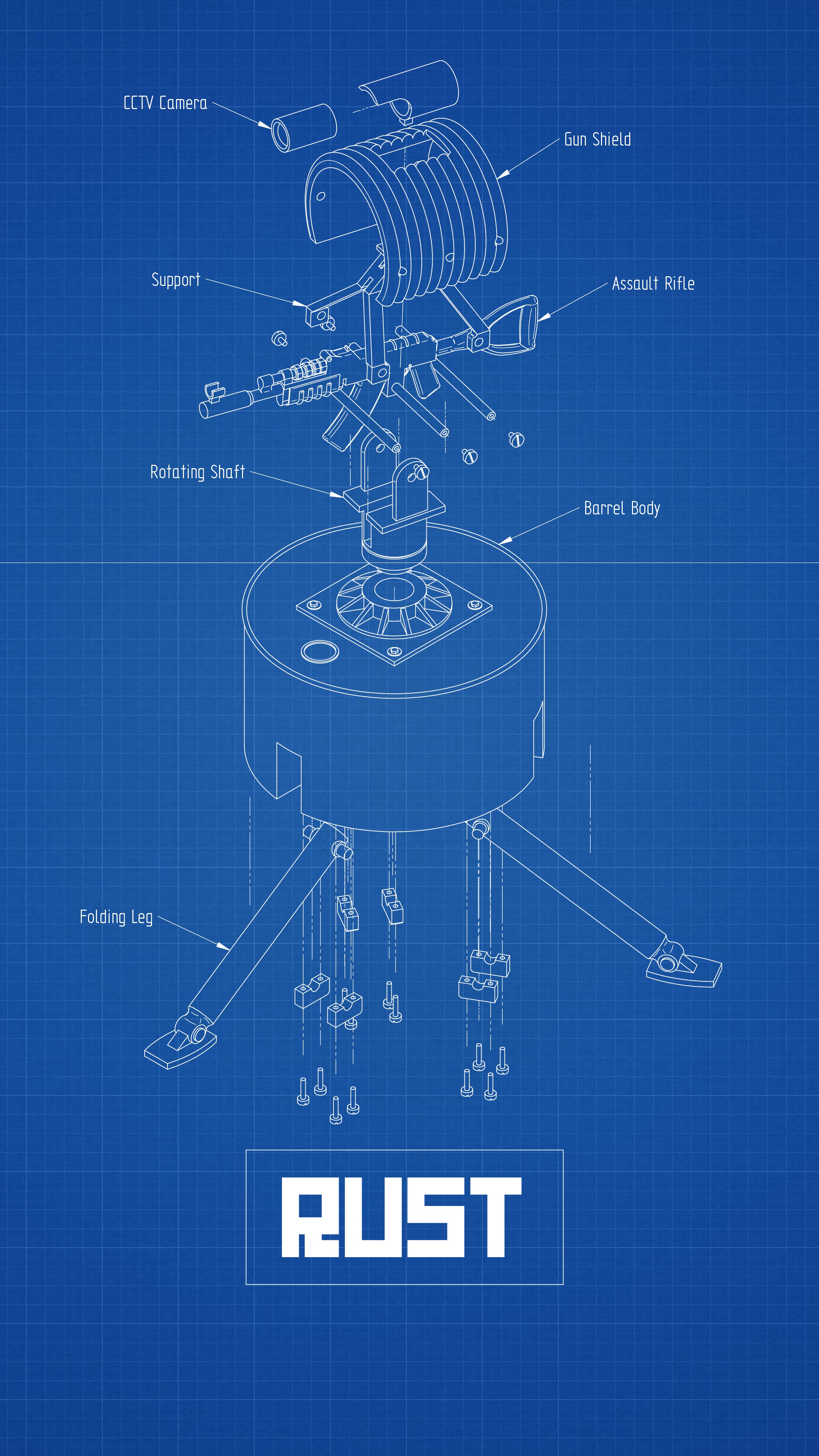 Rust Auto Turret Blueprint , HD Wallpaper & Backgrounds