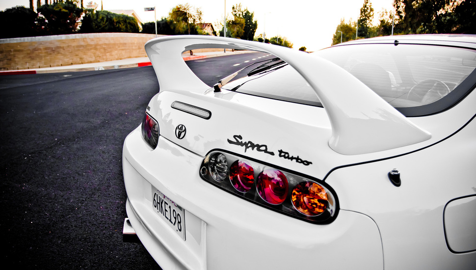 Supra, White, Toyota, Street, Turbo, Back, Lights, - Toyota Supra Wallpaper Iphone Hd , HD Wallpaper & Backgrounds