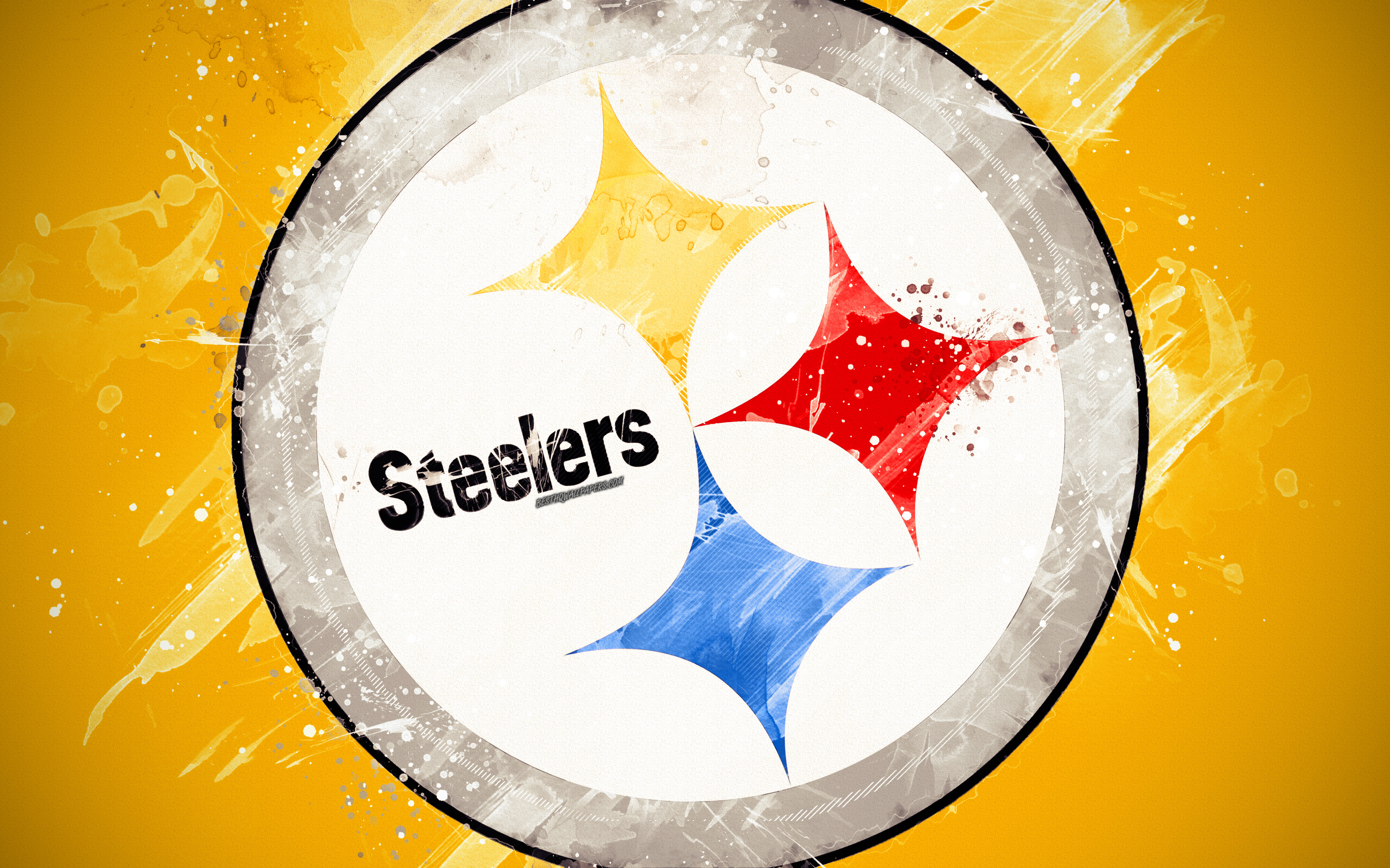 Pittsburgh Steelers, 4k, Logo, Grunge Art, American - High Resolution Steelers Desktop , HD Wallpaper & Backgrounds