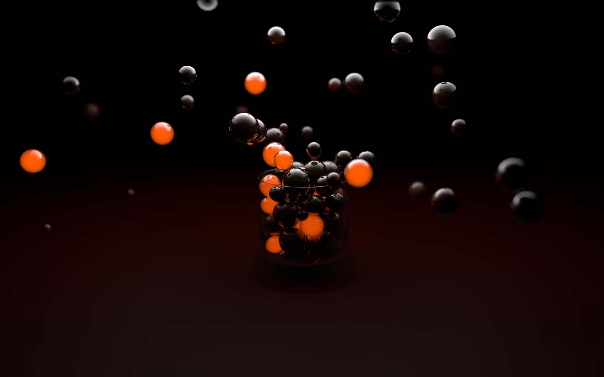 Black And Orange Balls Wallpaper - Wallpeper 3d Abstrak Black Orange , HD Wallpaper & Backgrounds
