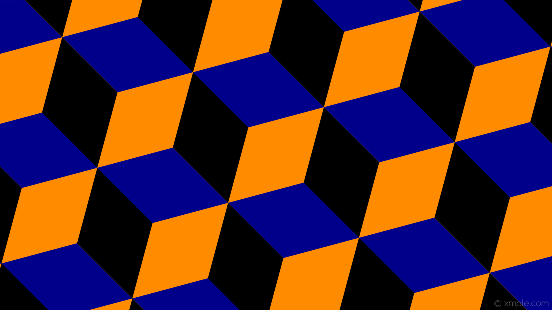 Wallpaper 3d Cubes Blue Orange Black Dark Orange Dark - Orange Black And Blue Background , HD Wallpaper & Backgrounds