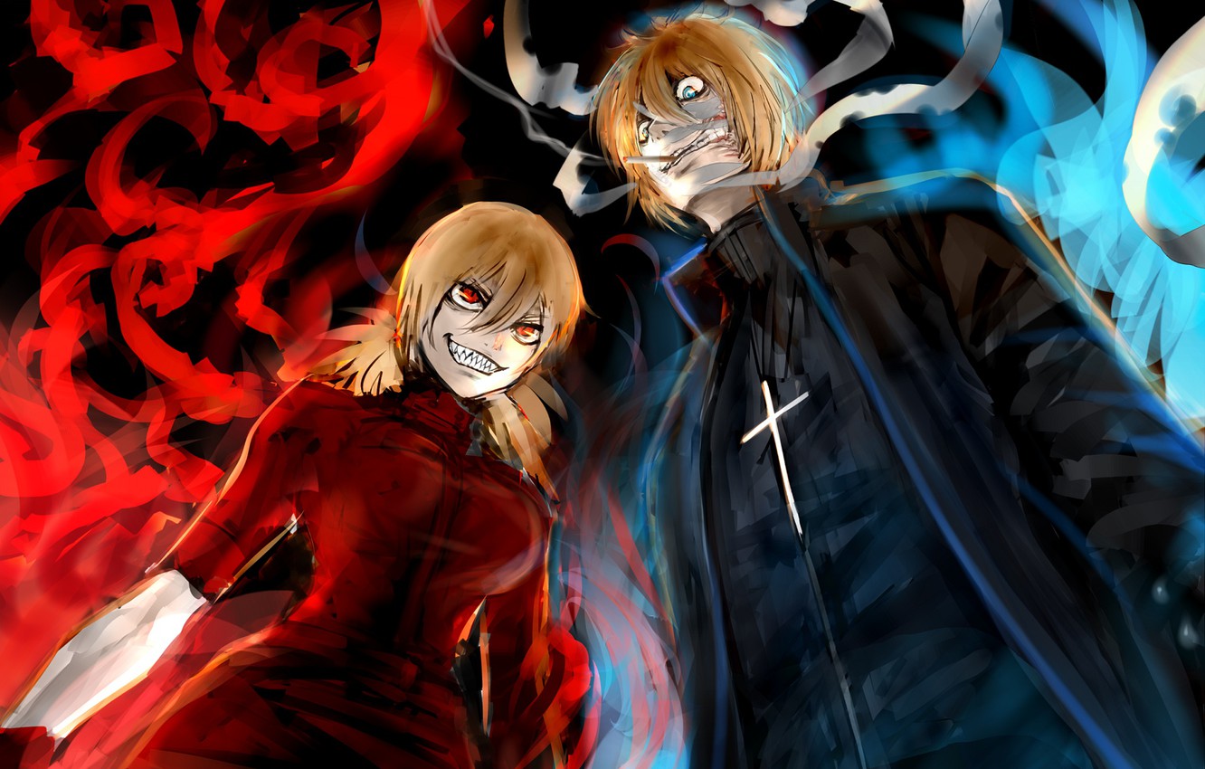 Photo Wallpaper Girl Guy Two Hellsing Hellsing Seras I Integra Kuni Hd Wallpaper Backgrounds Download