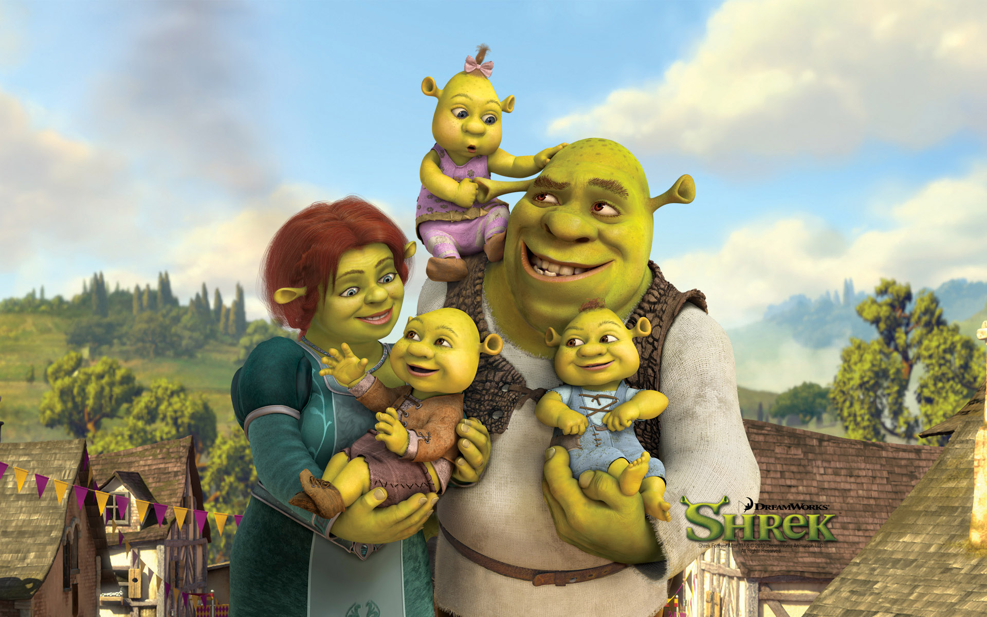 Shrek Family - Shrek Forever After , HD Wallpaper & Backgrounds