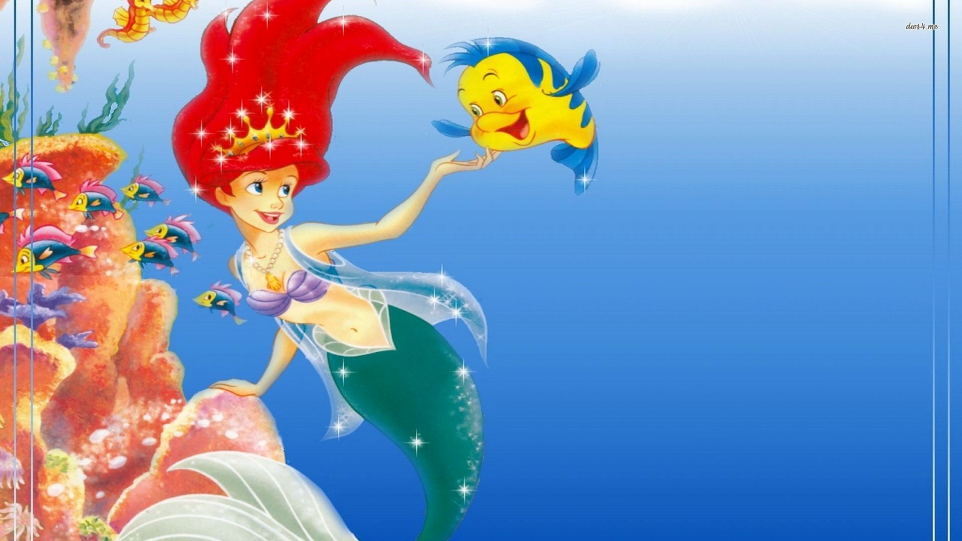 The Little Mermaid Wallpaper Cartoon Wallpapers - Little Mermaid Birthday Backgrounds , HD Wallpaper & Backgrounds