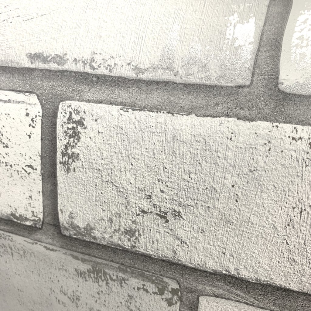 Metallic Brick White/silver Wallpaper - Concrete , HD Wallpaper & Backgrounds