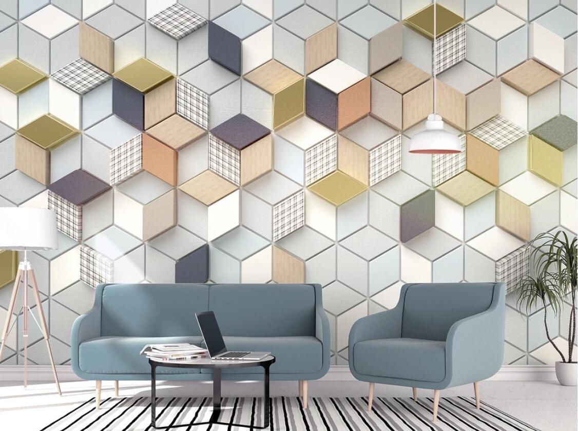 3d Hexagon Painted On Wall , HD Wallpaper & Backgrounds