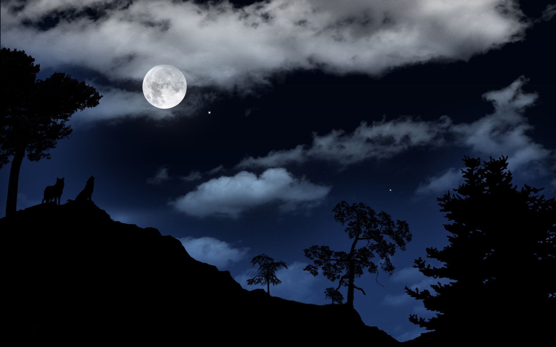 Download Wolf Blue Moon Wallpaper Hd Pictures