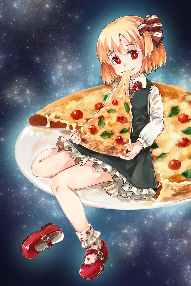 Anime, Cute, Dress, Food, Girl, Touhou - Touhou Food , HD Wallpaper & Backgrounds