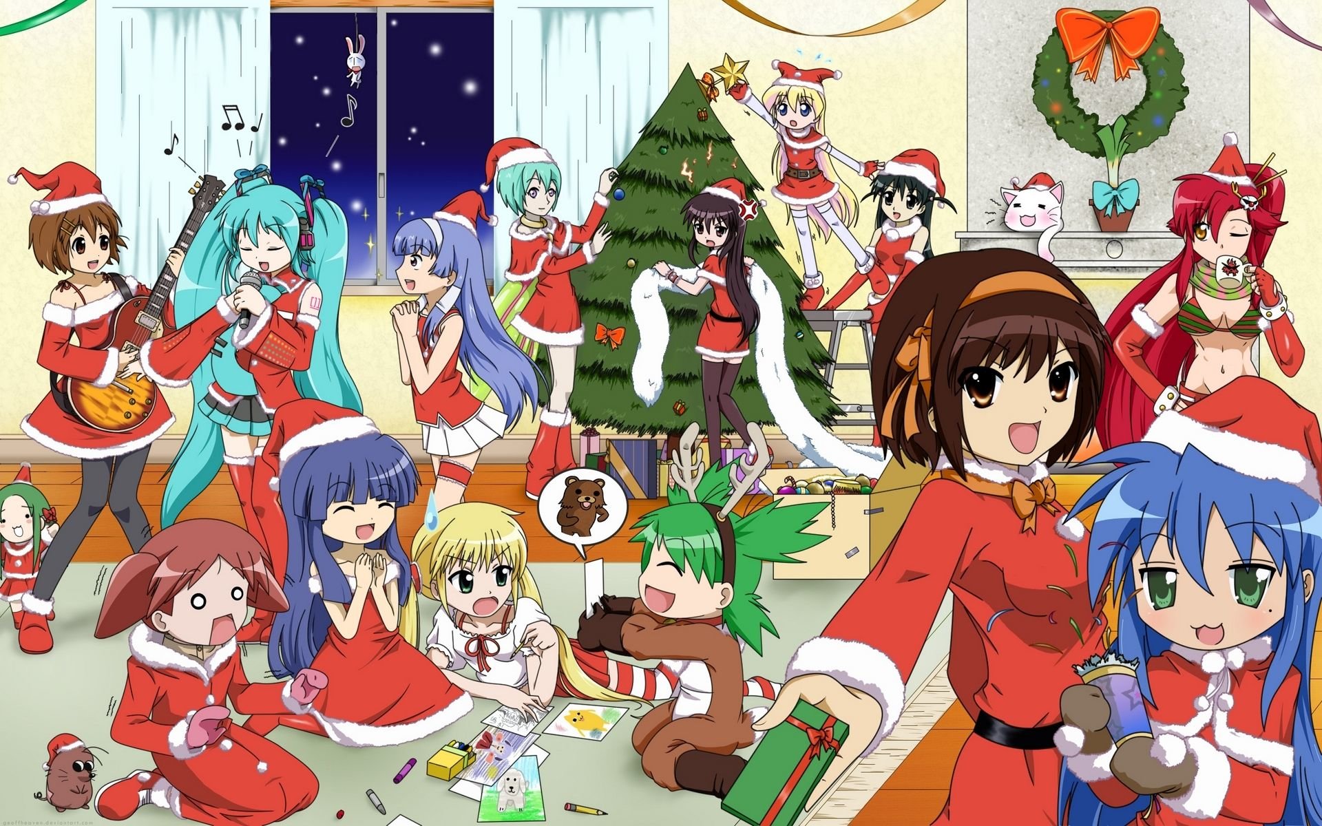 Awesome Christmas Anime Free Wallpaper Id - Navidad Anime , HD Wallpaper & Backgrounds